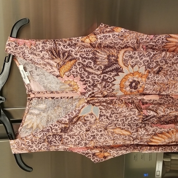 💕MADEWELL💕 Lace-Up Ruffle-Hem Midi Dress ~ Bali Blooms Print 10 (Regular Fit) - Picture 10 of 16